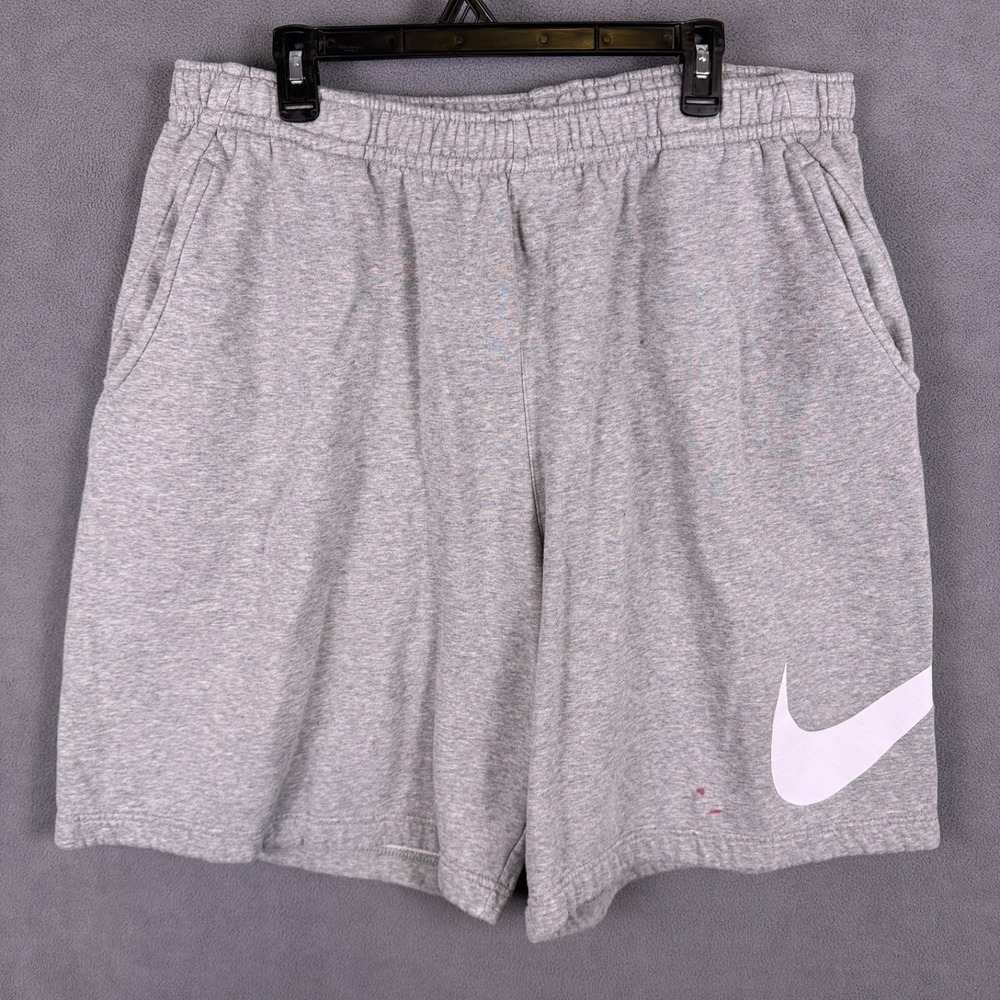 Nike Mens Club Fleece Shorts 2XLT Swoosh Drawstring Pockets Athleisure Read!